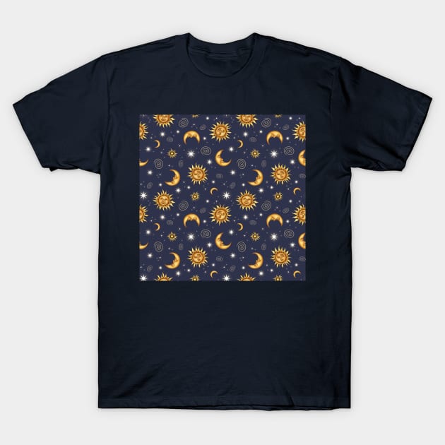 Vintage Celestial Pattern T-Shirt by Ellador
